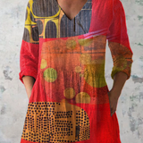 Lucie | Lange Bluse mit V-Ausschnitt