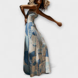 Terazza Ric Rac - Maxikleid aus Leinen mit ausgestelltem Schnitt