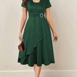 Hilda™ - Elegantes Abendkleid mit Strass-V-Ausschnitt