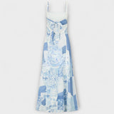 Terazza Ric Rac - Maxikleid aus Leinen mit ausgestelltem Schnitt