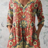 Lea | Lange Bluse mit V-Ausschnitt