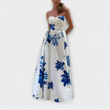 Rosalie - Maxikleid mit Blumenmuster und schulterfreien Trägern