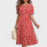 Amelia - Kleid mit Rundhalsausschnitt und floralem Muster