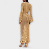 Kathleen - Maxi-Strickkleider in Gold von Dolly