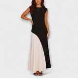 Isabel - Monochrome Robe mit Farbblock in der Taille