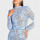 Freya - Elegantes Midi-Kleid aus Blumenspitze
