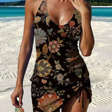 Fiesta – Grafisches Blumenkini mit Shorts, flacher Bauch-Effekt