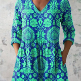 Ines | Lange Bluse mit V-Ausschnitt