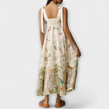 Juliette - Midi-Kleid aus Leinen mit Ballettgürtel