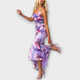 Pia - Maxikleid mit asymmetrischen Rüschen