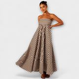 Maxi Kleid Nocturnal Charm mit Volants