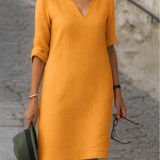 Elvy™ - Elegantes V-Ausschnitt Kleid