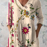 Clara | Lange Bluse mit V-Ausschnitt