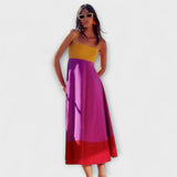 Kleid mit Trägern im Color-Block-Stil