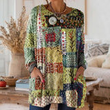 Retro Chic Freizeitbluse