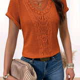 Brianna™ - Spitzen T-Shirt mit Rundhalsausschnitt