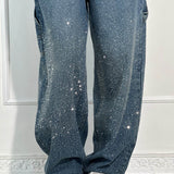 Violette™ - Hose mit hoher Taille und weiten Beinen und Knopftaschen