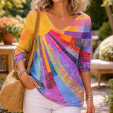 Retro Buntes Patchwork T-Shirt