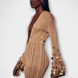 Kathleen - Maxi-Strickkleider in Gold von Dolly