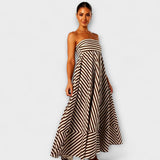 Maxi Kleid Nocturnal Charm mit Volants