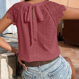 Keshia™ - Elegante Bluse mit Ösen und Bindeband