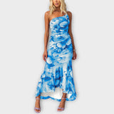 Pia - Maxikleid mit asymmetrischen Rüschen