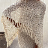 Sonnenuntergang Brise Quasten Strick Cover-Up mit Ausschnitt-Design