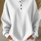 Anne™ - Gemütliches Sweatshirt mit Waffelstrick und Kragen