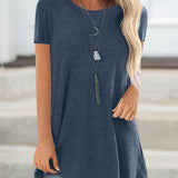 Faye™ - Lässiges Longline Crew Neck T-Shirt