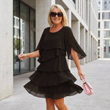 Chic Schichtkleid mit Puffärmeln für Frauen