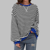 LUKA™ - Gestreiftes Langarm-Casual-Sweatshirt mit Rundhalsausschnitt