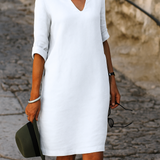 Elvy™ - Elegantes V-Ausschnitt Kleid