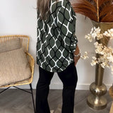 Amelia™ - Lässige gemusterte Bluse mit langen Ärmeln