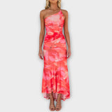 Pia - Maxikleid mit asymmetrischen Rüschen