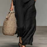 Minimalistisches, ärmelloses Maxikleid für Damen mit Rüschendetails
