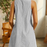 Serena | Luxe Gestreifte Midi Kleid (Fast ausverkauft)