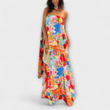 Harlow - Maxikleid mit floralem Muster und schulterfreien Trägern