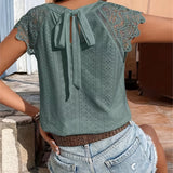Keshia™ - Elegante Bluse mit Ösen und Bindeband