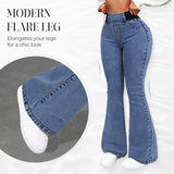 Damenjeans mit hohem Bund und dehnbaren Beinen
