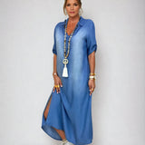 Lea™ - Lässiges langes Denim-Kleid