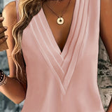Carina™ - Elegante Bluse mit gerafftem V-Ausschnitt