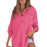 KATHRYN™ – Luftige V-Ausschnitt Knopf-Bluse