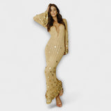 Kathleen - Maxi-Strickkleider in Gold von Dolly