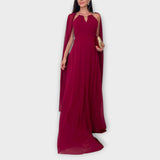 Mabel - Elegante Maxikleider mit Cape und hohem Schlitz