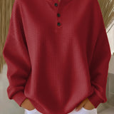 Anne™ - Gemütliches Sweatshirt mit Waffelstrick und Kragen