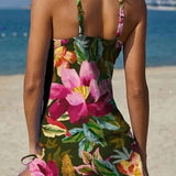 Fiesta – Grafisches Blumenkini mit Shorts, flacher Bauch-Effekt
