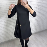 Stylisches Langarmkleid mit gefältelten Details