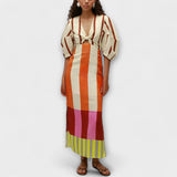 Kaya - Maxikleid mit Dekolleté und Puffärmeln