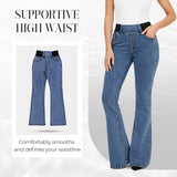 Damenjeans mit hohem Bund und dehnbaren Beinen