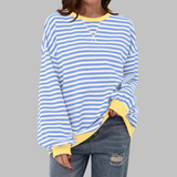 LUKA™ - Gestreiftes Langarm-Casual-Sweatshirt mit Rundhalsausschnitt